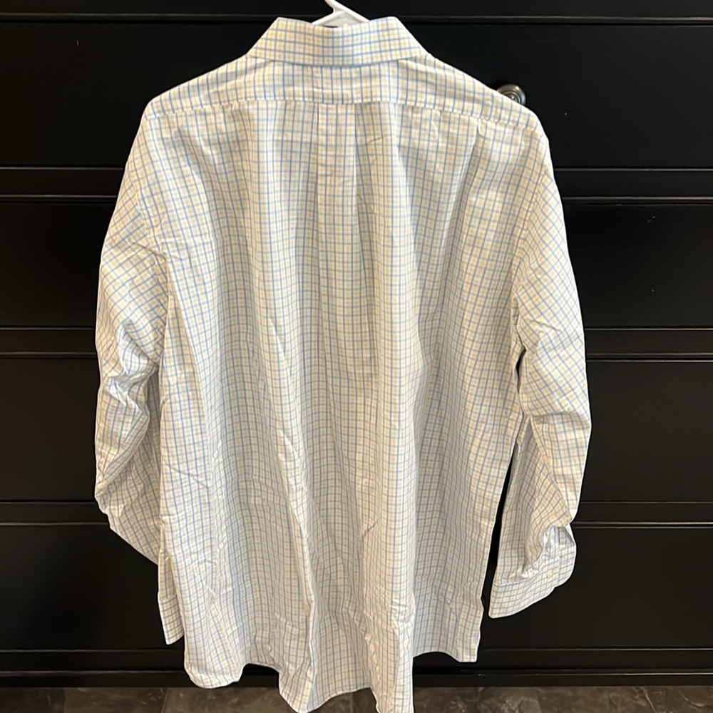 Brooks Brothers men’s long sleeved blue/white/yellow checked shirt. Size 16.5/33 - Picture 4 of 6